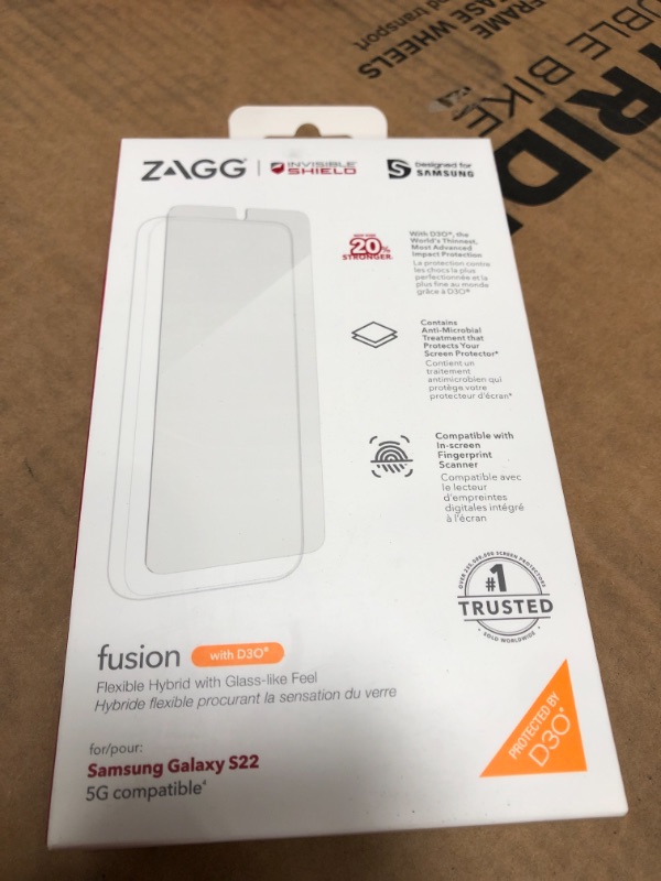 Photo 2 of ZAGG Samsung Galaxy S22 Glass Fusion+ Screen Protector with Anti- Microbial Technology

