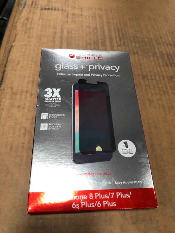 Photo 2 of ZAGG Apple iPhone 8 Plus/7 Plus/6s Plus/6 Plus InvisibleShield Glass+ Privacy Screen Protector

