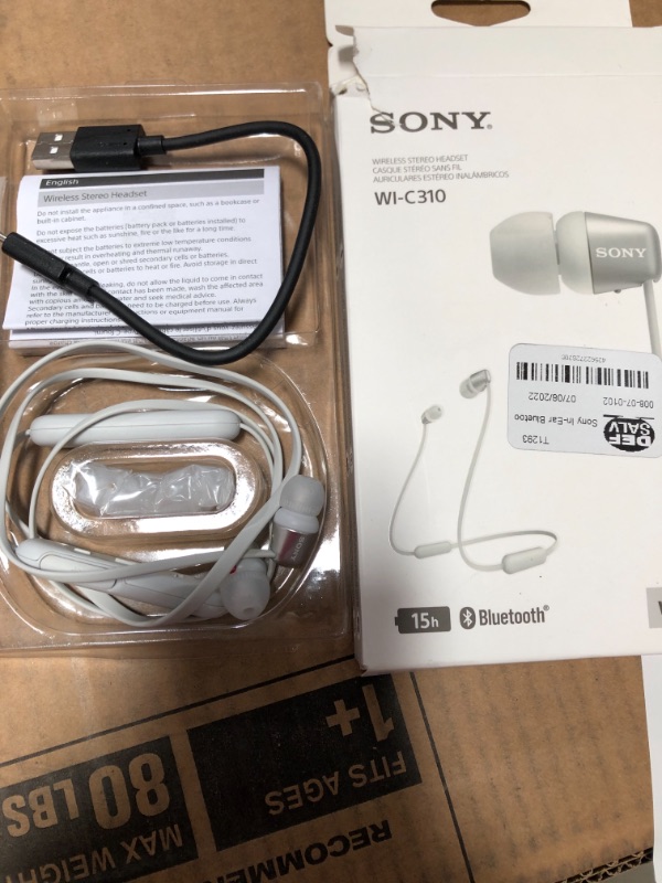 Photo 1 of Sony In-Ear Bluetooth Wireless Headphones (WIC310)

