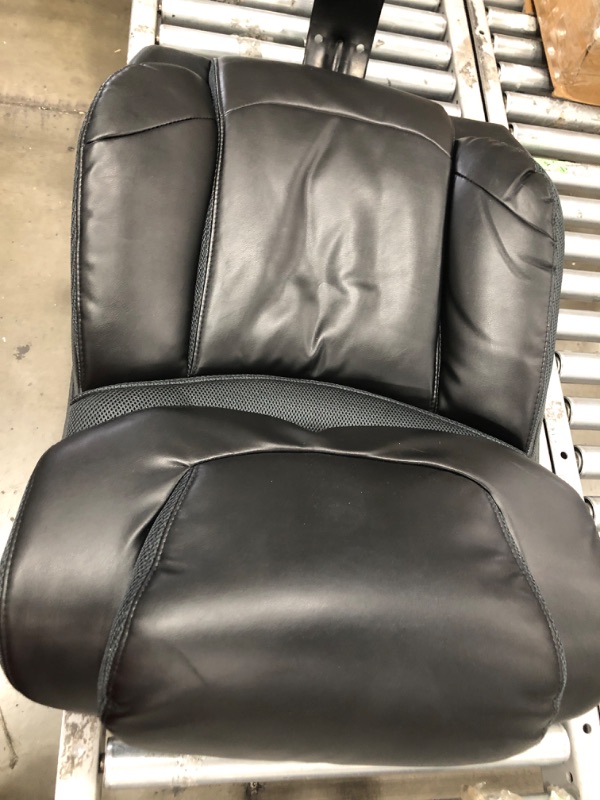 Photo 5 of **MISSING HARDWARE** Realspace® Axton Big And Tall Bonded Leather High-Back Chair, Dark Gray/Chrome
