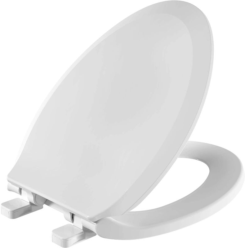 Photo 1 of **MISSING HARDWARE** American Standard 5503A00B.020 Slow Elongated Closed Front Toilet Seat, White
