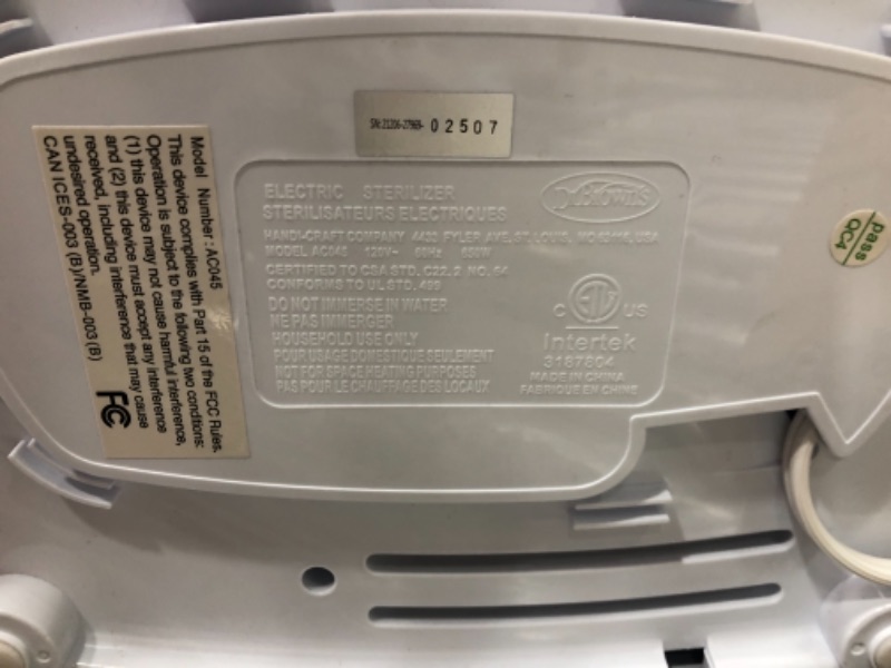Photo 1 of Dr. Brown's Deluxe Electric Baby Bottle and Pacifier Sterilizer
