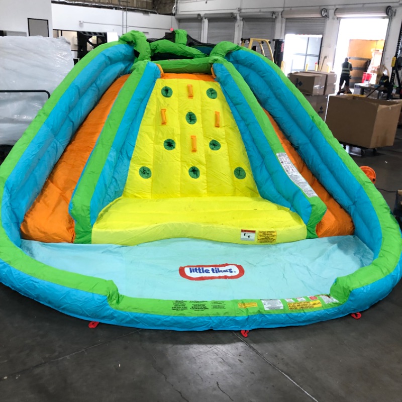 Photo 8 of (LOOK AT PHOTOS!!!) SUNNY & FUN Ultra Climber - Inflatable Water Slide Park - Heavy Duty for Outdoor Fun - Climbing Wall - Two Slides and Splash Pool - Easy to Set Up and Inflate with Included Air Pump and Carrying Cas