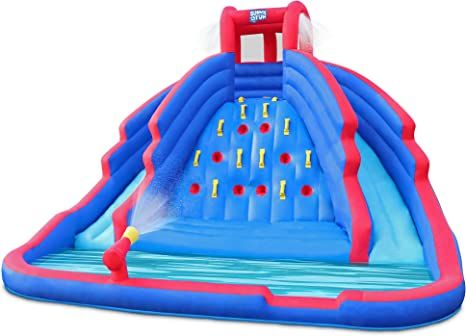 Photo 1 of (LOOK AT PHOTOS!!!) SUNNY & FUN Ultra Climber - Inflatable Water Slide Park - Heavy Duty for Outdoor Fun - Climbing Wall - Two Slides and Splash Pool - Easy to Set Up and Inflate with Included Air Pump and Carrying Cas
