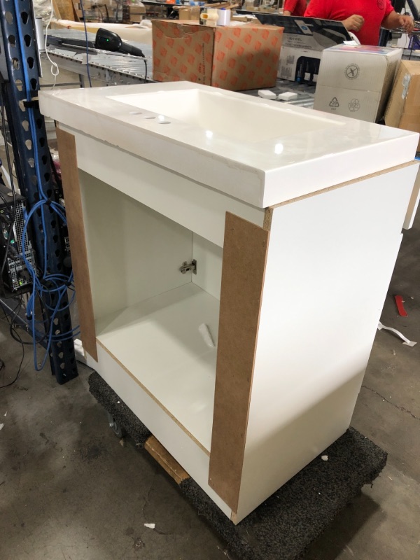 Photo 6 of 
Glacier Bay Everdean 30.50 in. W x 18.75 in. D Bath Vanity in White with Cultured Marble Vanity Top in White with White Basin
