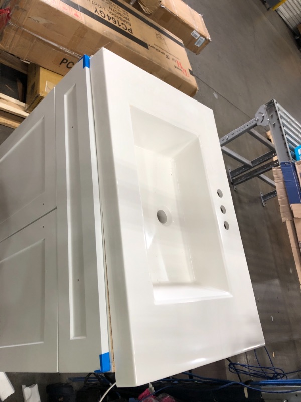 Photo 3 of 
Glacier Bay Everdean 30.50 in. W x 18.75 in. D Bath Vanity in White with Cultured Marble Vanity Top in White with White Basin
