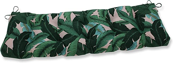 Photo 1 of Pillow Perfect Outdoor/Indoor Swaying Palms Capri Tufted Bench/Swing Cushion, 60" x 18", Green
