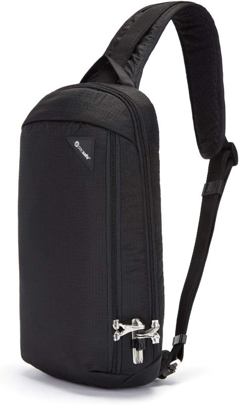 Photo 1 of Pacsafe Vibe 325 10 Liter Anti Theft Sling Bag/Crossbody-Fits 13 inch Laptop Casual Daypack, Jet Black, One Size
