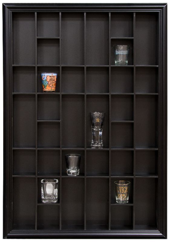 Photo 1 of 17x21 Decorative Shot Glass Case, Black
