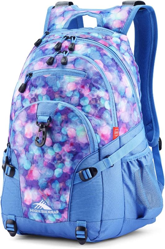 Photo 1 of High Sierra Loop-Backpack, School, Travel, or Work Bookbag with tablet-sleeve, Shine Blue/Lapis, One Size
