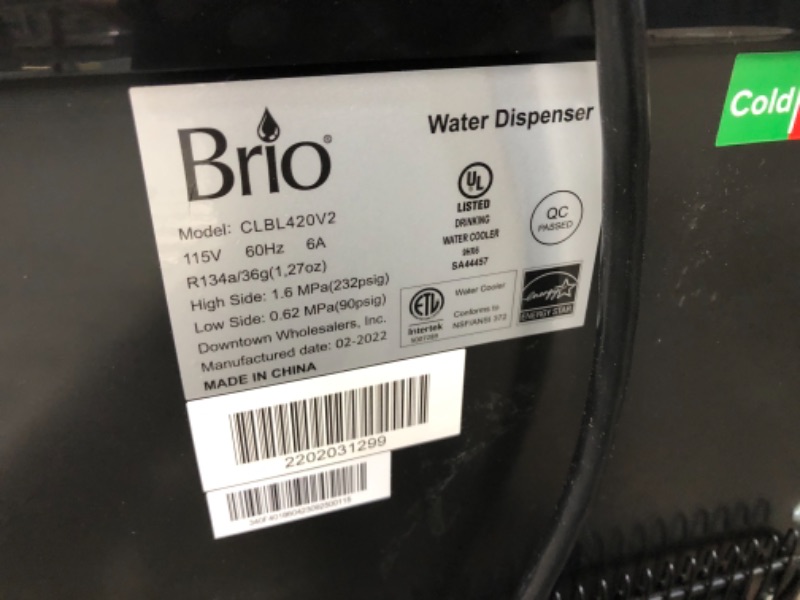 Photo 2 of Brio Bottom Loading Water Cooler Water Dispenser – Essential Series - 3 Temperature Settings - Hot, Cold & Cool Water - UL/Energy Star Approved
`