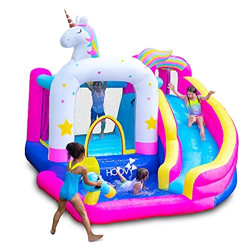 Photo 1 of Bounce House Waterslide | Giant Inflatable Water Bounce House with Trampoline and Pool | Unicorn Bounce House Water Slide | Heavy Duty High Quality |
