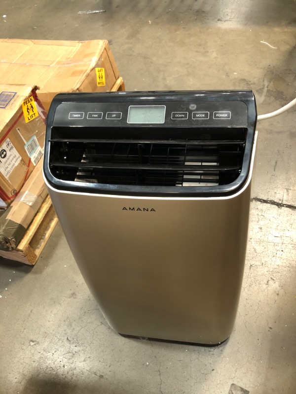 Photo 2 of 12000 BTU (7,500 BTU DOE) Portable AC with Remote 450 sq. ft. Timer 3-Speed LCD Display Auto-Restart Wheels Gold, Black
