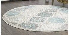 Photo 1 of  Home Dynamix Boho Andorra Transitional Damask Area , Grey-Blue, 5'2" Round
