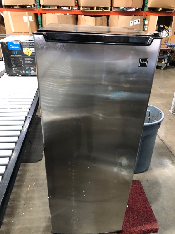 Photo 10 of **DOOR IS LOOSE AND MINOR DAMAGE**
RCA RFRF695 6.5 Cubic Foot Deep Small Mini Adjustable Upright Freezer, Silver
