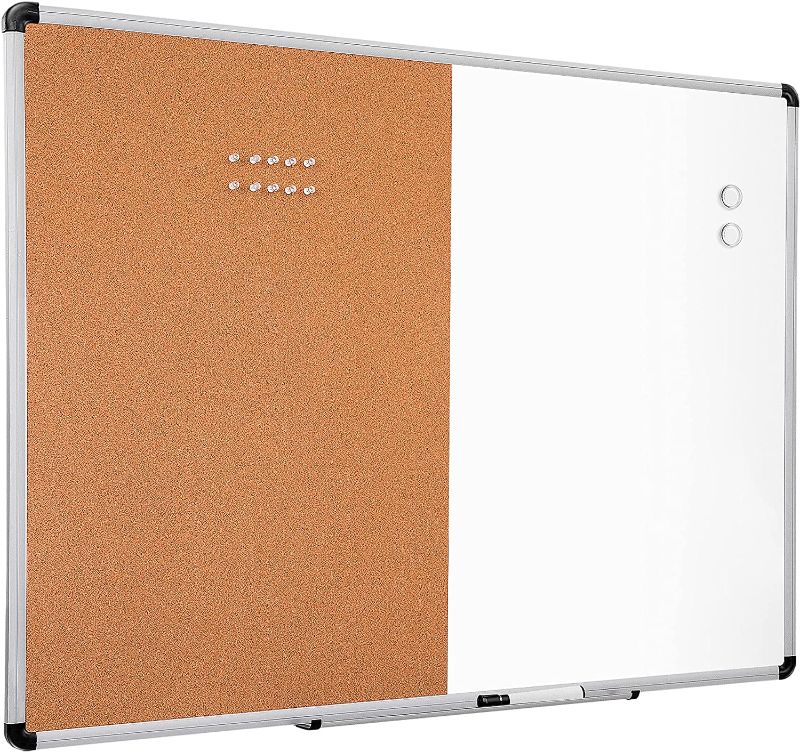 Photo 1 of **major damage-Bent**
Amazon Basics Combo Magnetic Whiteboard Dry Erase Board/Cork Board 35" x 47"
