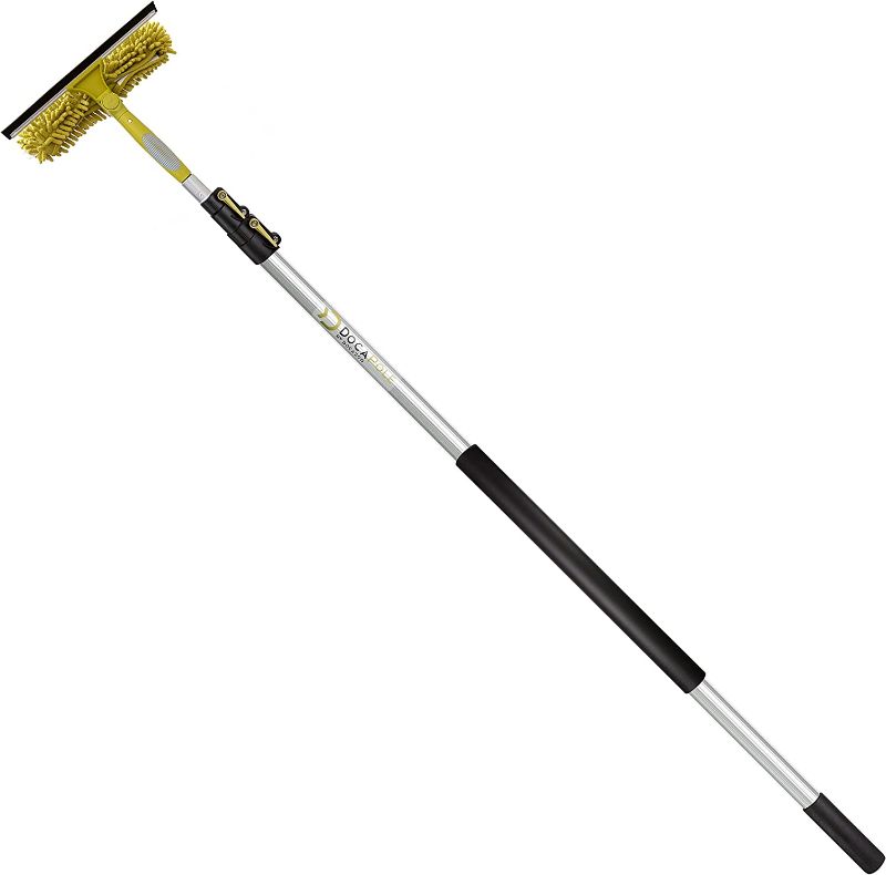 Photo 1 of **OPENED**
Docapole 20 ft Reach Window Washing Kit with 5 to 12 ft Telescoping Extension Pole, Window Squeegee with Scrubber Combo
