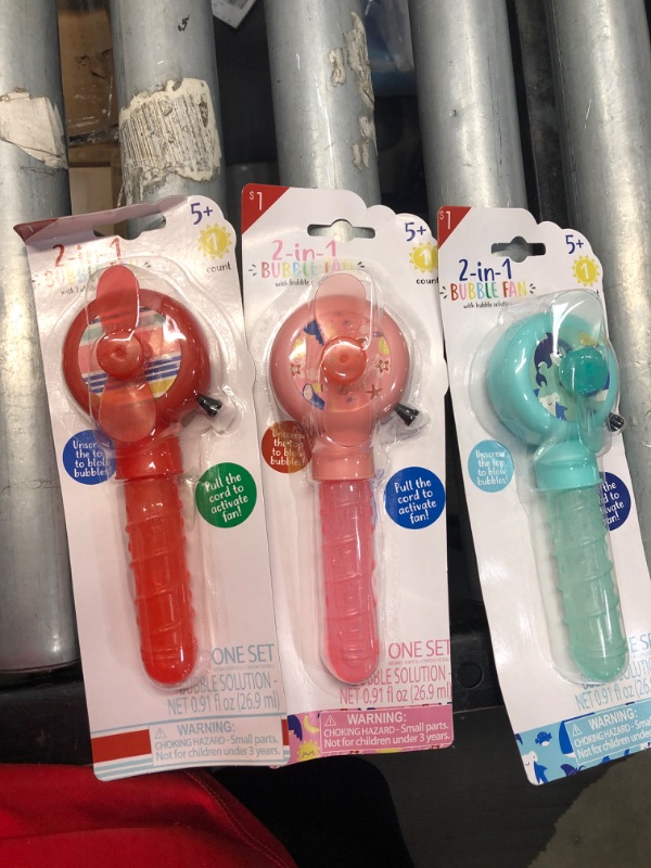 Photo 1 of 15 pack - 2in1 bubble fan (Variety of colors - Red/Green/Pink)
