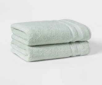 Photo 1 of 2pc Performance Value Bath Towel Set Green - Threshold
