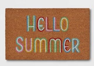 Photo 1 of 1'6x2'6 Hello Summer Doormat Brown - Sun Squad 4 pk 
