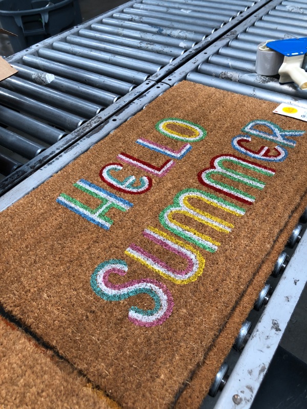 Photo 2 of 1'6x2'6 Hello Summer Doormat Brown - Sun Squad 2pk
