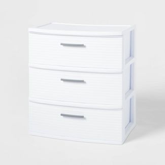 Photo 1 of 3 Drawer Wide Tower White - Brightroom™

