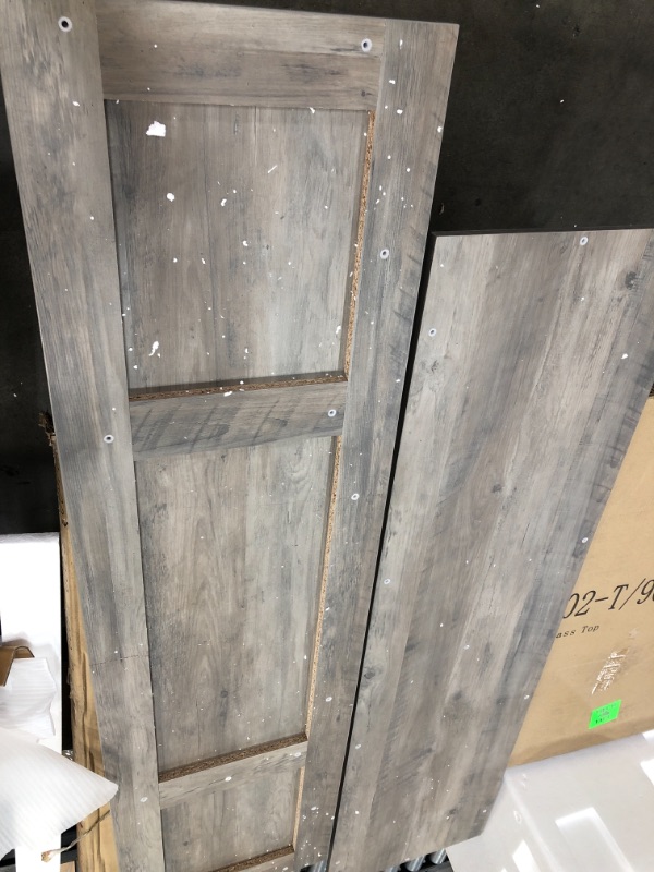 Photo 5 of **Minor Damage* CRACK ON SIDE OF CABINET* Idealhouse TV Stand for 65" Television, Modern Farmhouse Sliding Barn Door TV Stand, 58" Entertainment Center TV Console, Home Living Room Storage Table with Movable Shelf
