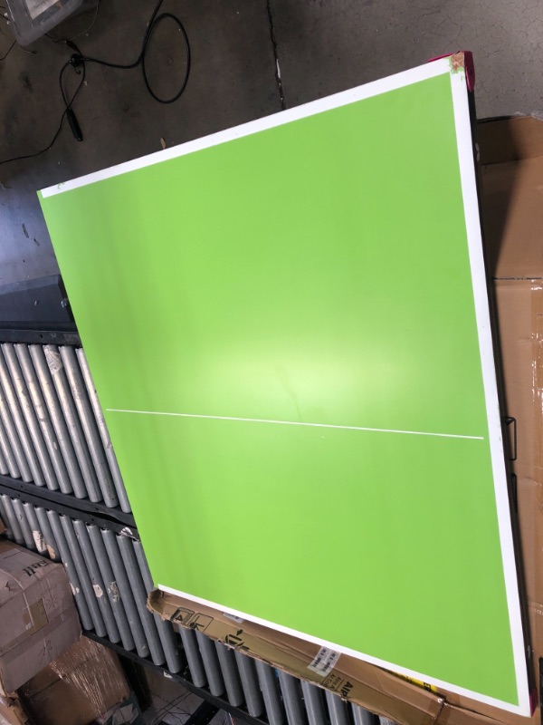 Photo 2 of **DAMAGED**MISISNG PARTS*  Butterfly Junior Ping Pong Table - 3/4 Size Table Tennis Table - Space Saver Game Table for Game Room - Regulation Height Ping Pong Table - Sturdy Frame - Ships Assembled with Net
