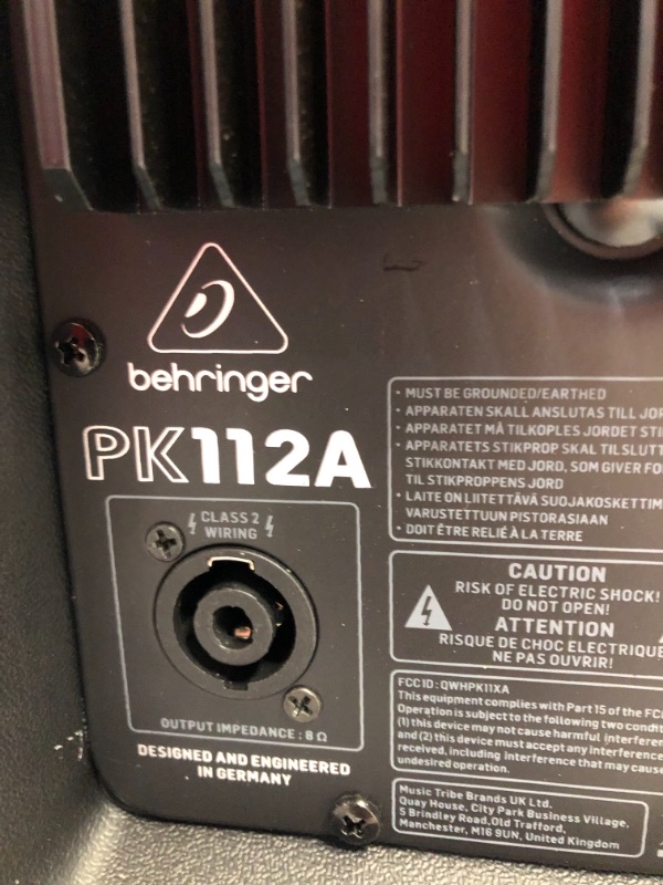 Photo 6 of Behringer PK112A Active 600 Watt 12" PA Speaker System with Built-in Media Player, Bluetooth* Receiver and Integrated Mixer