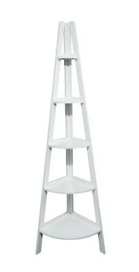 Photo 1 of 5 - Shelf Corner Ladder Bookcase - White
