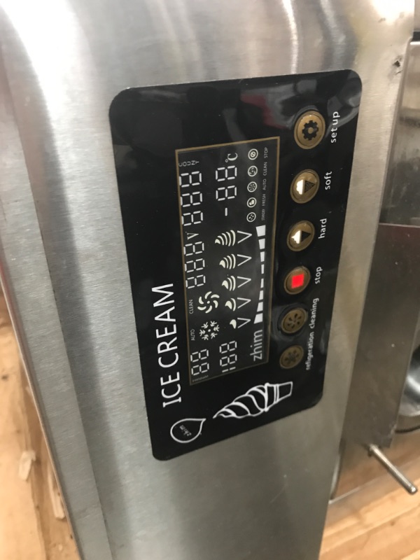 Photo 4 of ***NON FUNCTIONAL**PARTS ONLY**HEAVY DAMAGE** VBENLEM Commercial Soft Serve Ice Cream Maker 5 Gallon Per Hour Countertop Stainless Steel 3 Flavors Perfect for Restaurants Snack Bar supermarkets
