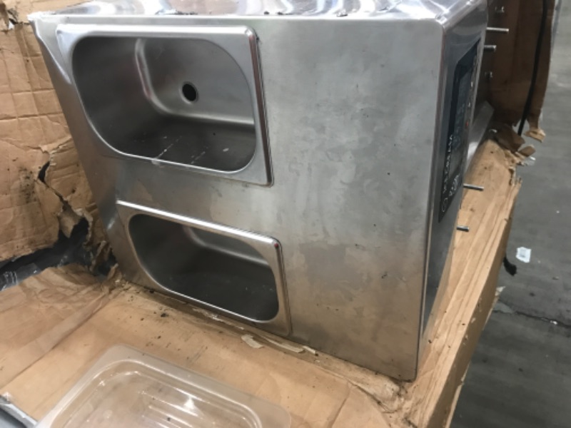 Photo 3 of ***NON FUNCTIONAL**PARTS ONLY**HEAVY DAMAGE** VBENLEM Commercial Soft Serve Ice Cream Maker 5 Gallon Per Hour Countertop Stainless Steel 3 Flavors Perfect for Restaurants Snack Bar supermarkets
