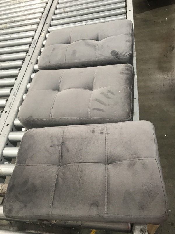 Photo 2 of 3 USED CHAIR SEAT CUSHIONS STUDDED 18 X 11IN GREY