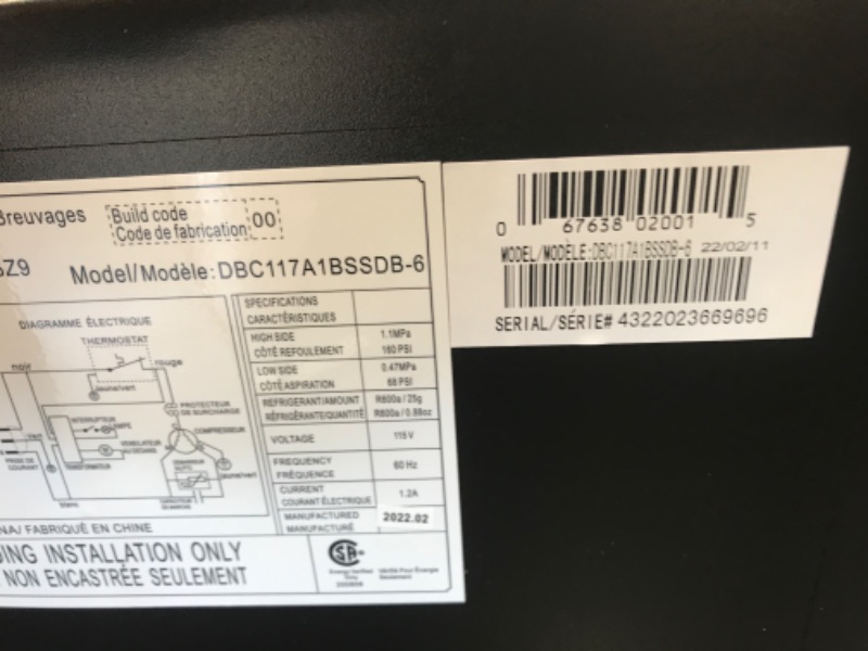 Photo 4 of **DENTED SIDES** Danby DBC117A1BSSDB-6 117 Can Beverage Center, 3.1 Cu.Ft, Water, Black/Grey & WirthCo 40092 Funnel King Drip Tray - Black Plastic 22 x 22 x 1.5 Inches, Air Conditioners, Automotive, and Machinery
