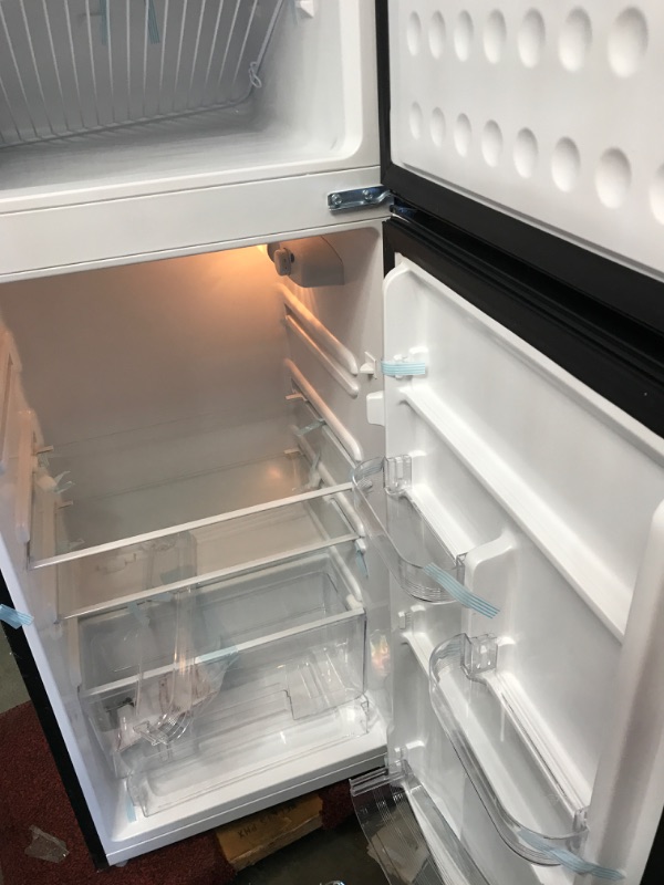 Photo 5 of **DAMAGED** TESTED** Frigidaire 7.5 cu ft, 2-Door Apartment Size Refrigerator with Top Freezer, Platinum Series, Stainless Steel
