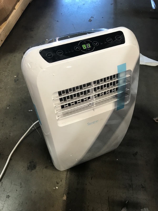 Photo 2 of **DAMAGED** Portable Electric Air Conditioner Unit - 900W 8000 BTU Power Plug In AC Cold Indoor Room Conditioning System w/ Cooler, Dehumidifier, Fan, Exhaust Hose, Window Seal, Wheels, Remote - SereneLife SLPAC8