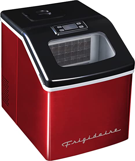 Photo 1 of Frigidaire EFIC452-SSRED XL Maker, Makes 40 Lbs. of Clear Square Ice Cubes A Day, Stainless, Red Steel
