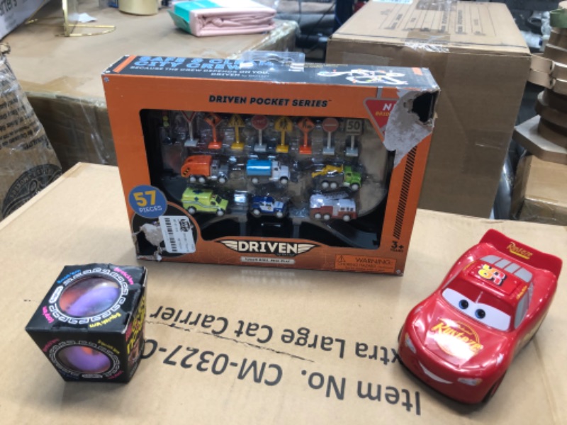 Photo 3 of (3 ITEM BUNDLE) DRIVEN  Track Playset with Toy Trucks  Safe  Clean City Crew (57pc)  Pocket Series + Nee Doh Noodlies Novelty & Gag Toys + LIGHTNING MCQUEEN TOY
