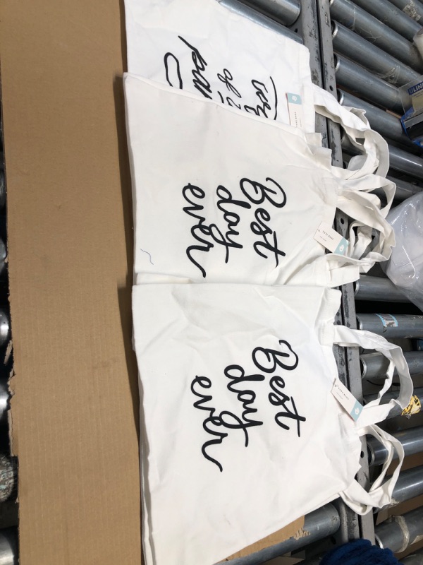 Photo 1 of 3PK-TWO COUNT TOTE BAGS (WORDS VARY)
