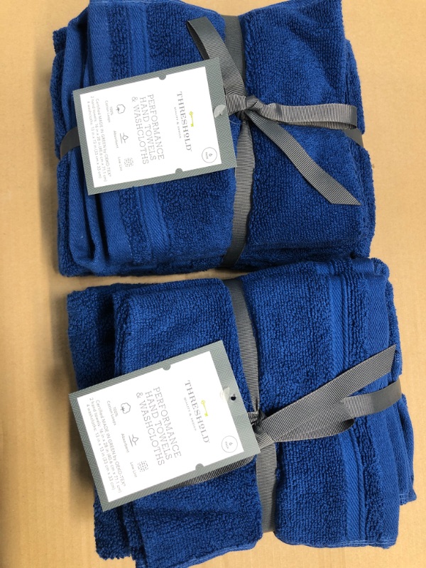 Photo 2 of 2PK-6pc Performance Bath Towel Set Blue - Threshold
