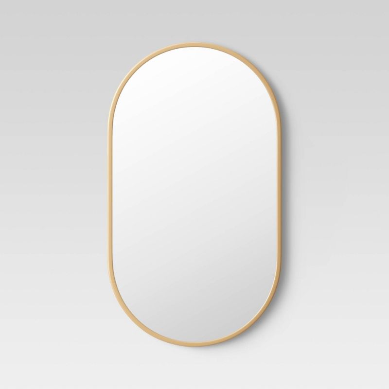 Photo 1 of 16" X 28" Metal Oval Pill Mirror Black - Project 62™
