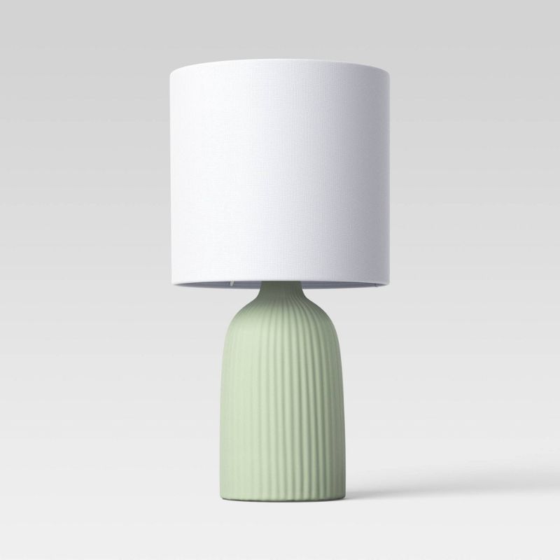 Photo 1 of 2PK-Fluted Ceramic Mini Table Lamp - Threshold™

