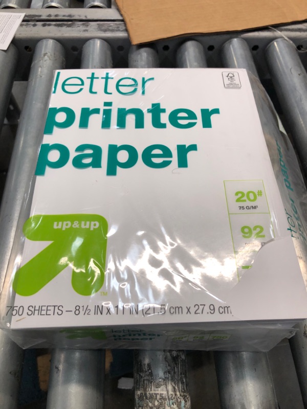 Photo 2 of 750 Sheets Letter Printer Paper White - up & up™
