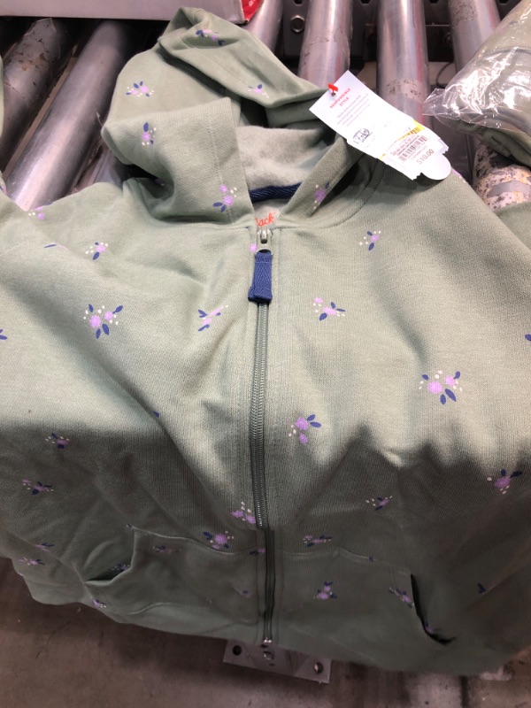 Photo 1 of **SET OF 3** CAT AND JACK GREEN FLORAL PATTERN HOODIES XL