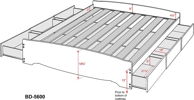 Photo 1 of **incomplete this is only the front and back piece of bed** Prepac Full Mate's Platform Storage Bed with 6 Drawers, White
