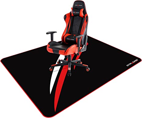 Photo 1 of GTRACING Gaming Chair Mat for Hardwood Floor 47 x 39 inch Office Computer Gaming Desk Chair Mat for Hard Floor Red,Larger Size
