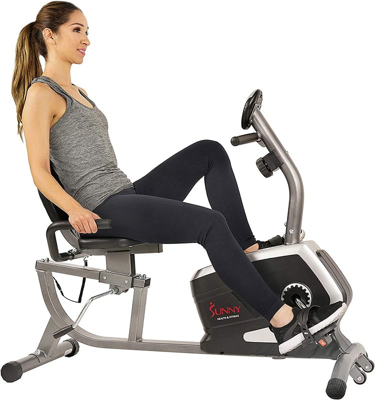 Photo 1 of **USED**
Sunny Health & Fitness Essential Recumbent Exercise Bike with Optional Enhanced Bluetooth and Sunnyfit APP Connectivity
