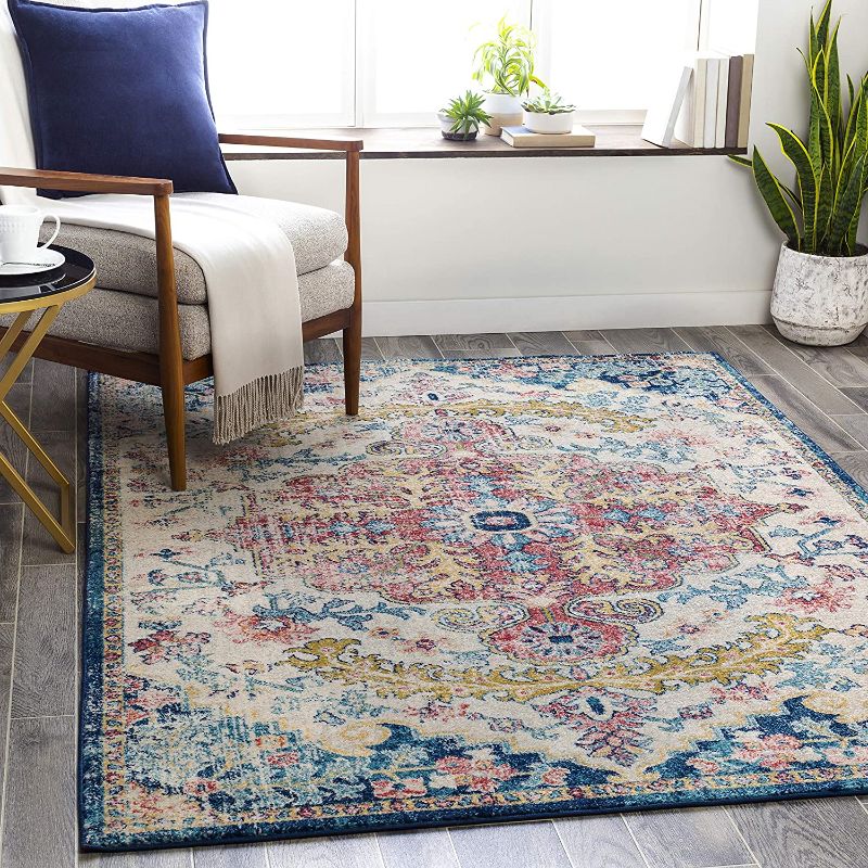 Photo 1 of *Used needs cleaning**
Artistic Weavers Odelia Vintage Bohemian Area Rug,6'7" Square,Garnet/Navy
