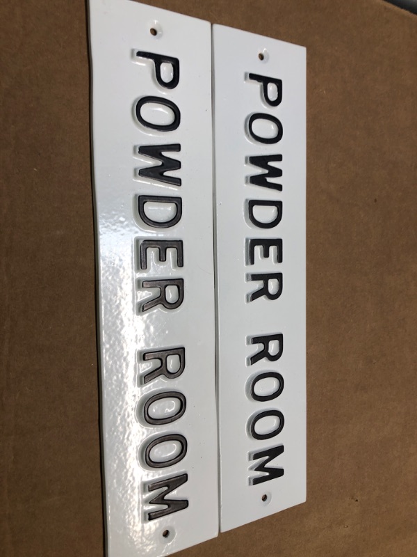 Photo 2 of 2PK-Small Powder Room Wall Sign White/Black - Hearth & Hand™ with Magnolia
