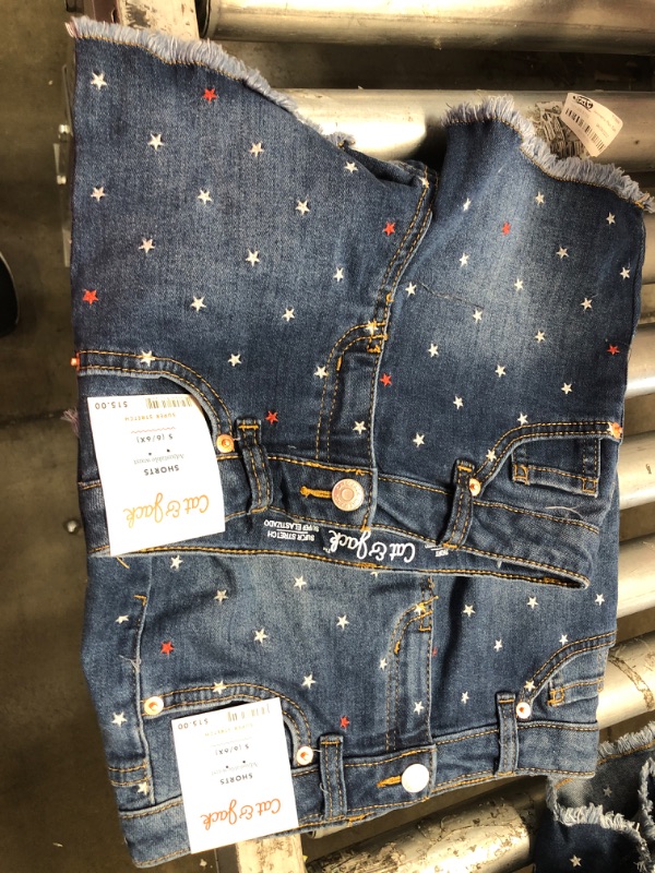 Photo 2 of **SET OF 2** Girls' Star Jean Shorts - Cat & Jack™ Dark Wash SMALL

